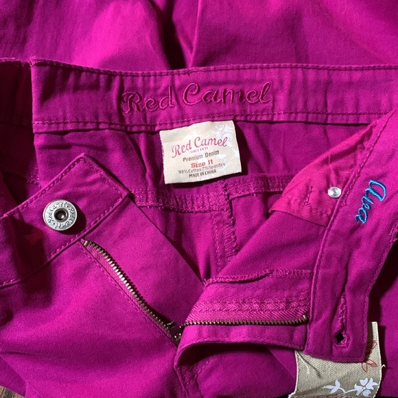 RED CAMEL-women’s fuscia cotton blend ‘AVA Fit’ SKINNY SUPER STRETCH jeggings - Picture 8 of 9